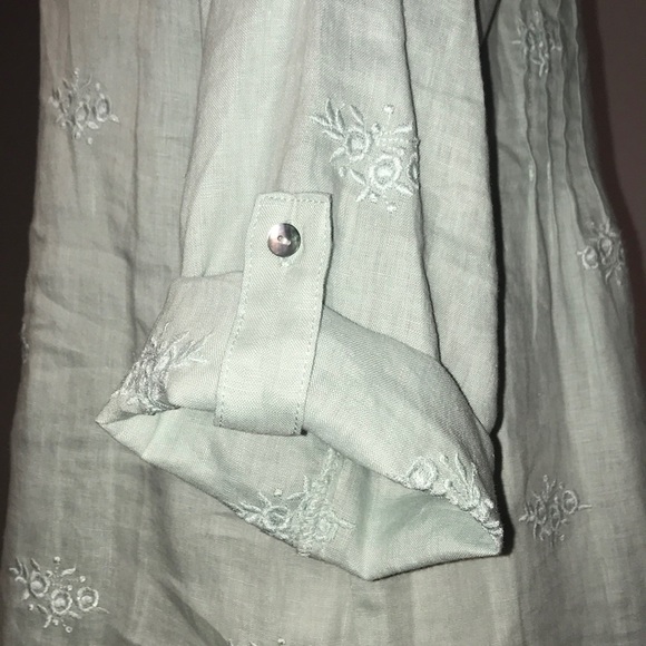 ST TROPEZ WEST sea foam green linen tunic ▪️sz L - Picture 7 of 8